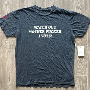 MOTHER denim Black Short Sleeve Tee Bold Statement